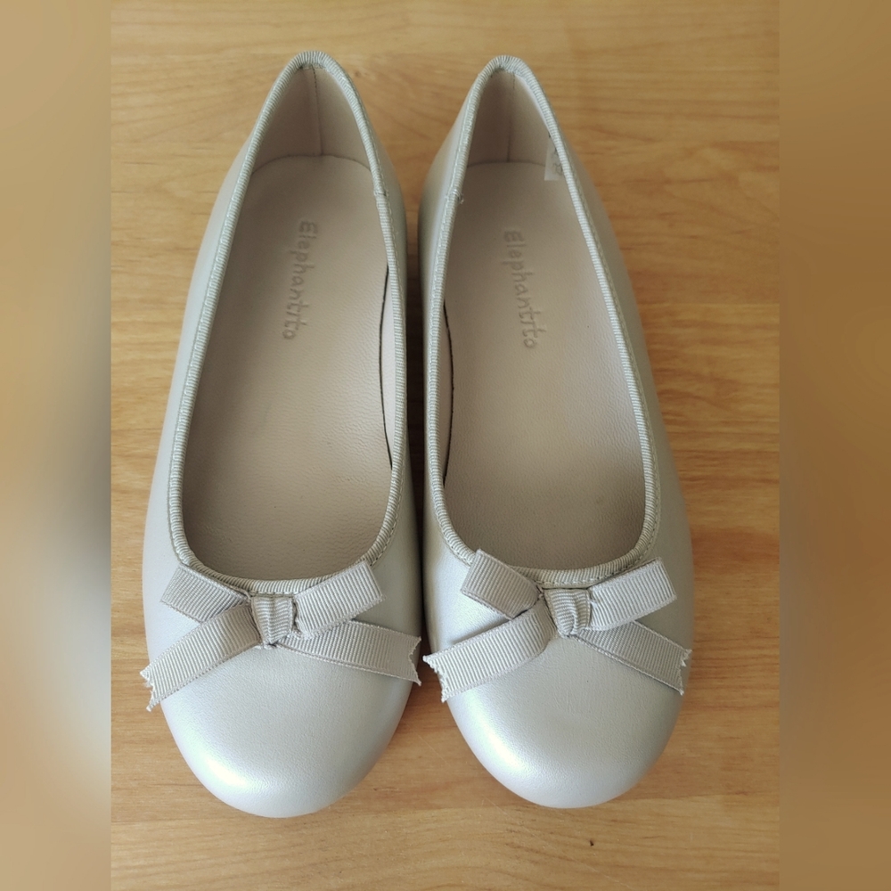 Leather Elephantito Ballet Flats, Girl size 12